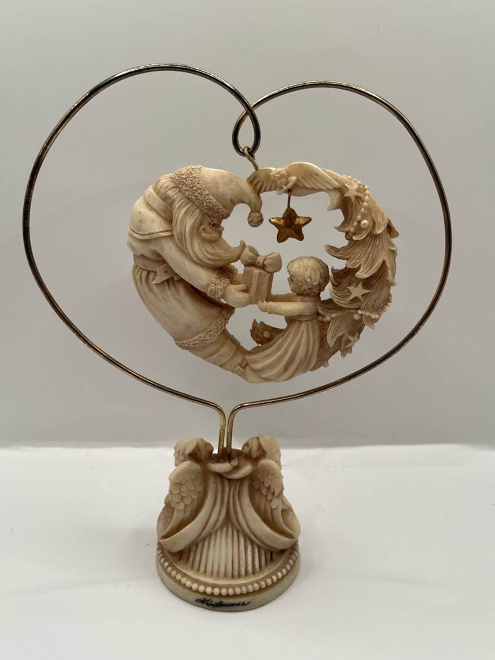 '98 ENESCO "A Gift from the Heart"  Hanging Figurine Santa/Child-Signed-RARE